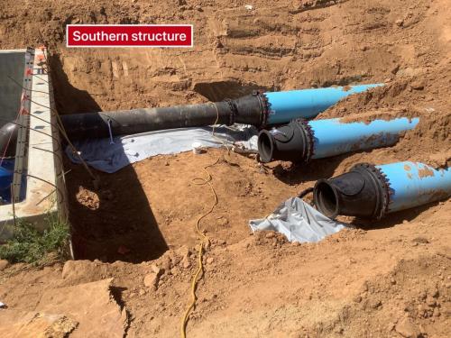 pump intake structure on the left and C-900 pipelinie