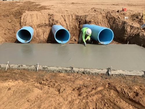 discharge pipe installation