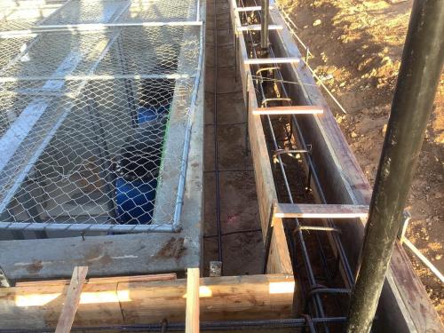 Pump intake structure concrete formwork prior to concrete pour